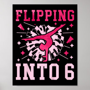 Kids 6th Birthday Cheerleading Girl Six Year Old C Poster