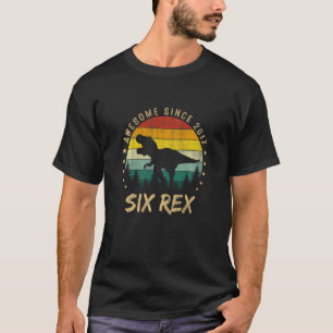 Kids 6th Birthday Dinosaur 6 Year Old Boy Awesome T-Shirt