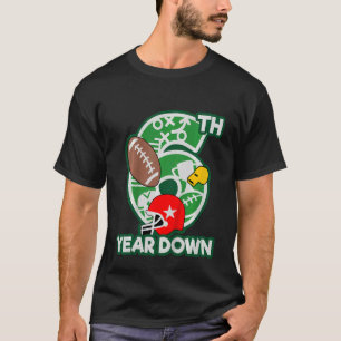Kids 6th birthday football theme party 6 year old T-Shirt