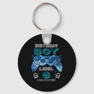Kids 6th Birthday Gamer Level 6 Unlocked Video Gam Key Ring