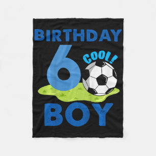 Kids 6th Birthday Gift Idea Boys Soccer 6 Years  Fleece Blanket