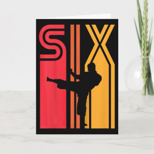Kids 6th Birthday Gift Karate Retro Taekwondo Mart Card