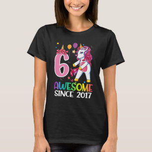 Kids 6th Birthday Girls Teens Flossing Unicorn 6 T-Shirt