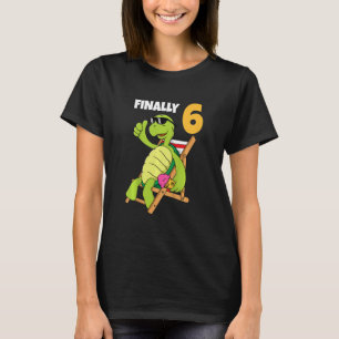 Kids 6th Birthday Party 6 Years Chilling Turtle To T-Shirt