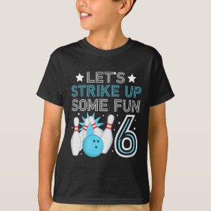 Kids 6th Birthday Party Bowling Boy 6 Year Old Bow T-Shirt