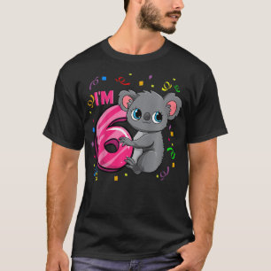 Kids 6th Birthday Shirt For Girls Koala Bear 6 Yea