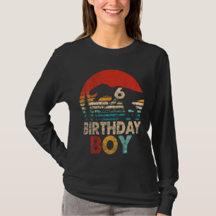 Kids 6th Dinosaur Birthday Boy Rex 6 Year Old Birt T-Shirt