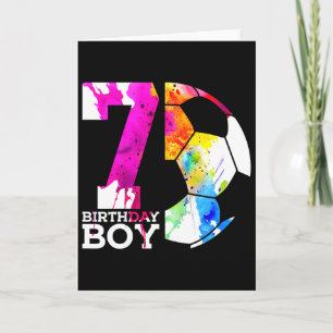Kids 7 Birthday Boy Soccer 7th Birthday Card