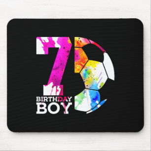 Kids 7 Birthday Boy Soccer 7th Birthday Mouse Pad