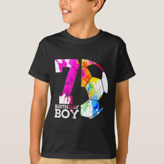 Kids 7 Birthday Boy Soccer 7th Birthday  T-Shirt