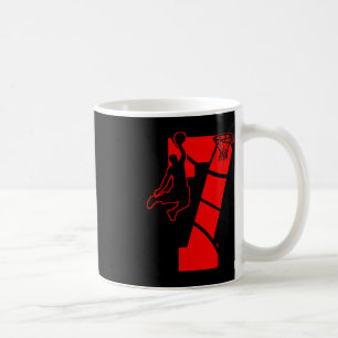 Kids 7 Year Old 7th Basketball Birthday PartyTheme Coffee Mug