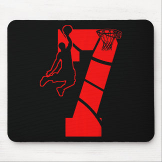 Kids 7 Year Old 7th Basketball Birthday PartyTheme Mouse Pad