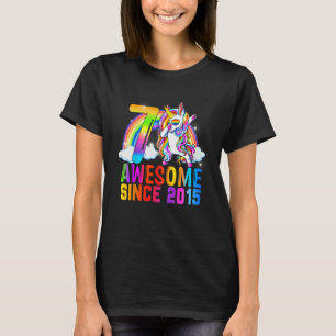 Kids 7 Year Old Awesome Since 2015 7th Birthday Un T-Shirt
