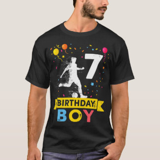 Kids 7 Year Old Birthday Boy Soccer 7th Birthday B T-Shirt