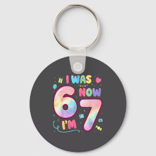 Kids 7 Year Old Birthday I Was 6 Now I'm 7 Funny 6 Key Ring