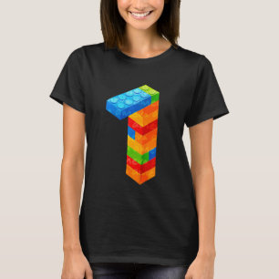 Kids 7 Year Old Building Blocks Birthday  Bricks 7 T-Shirt