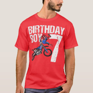 Kids 7 Year Old Dirt Bike Birthday Party Motocross T-Shirt