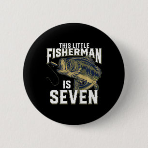 Kids 7 Year Old Fishing Birthday Party Fisherman 7 6 Cm Round Badge