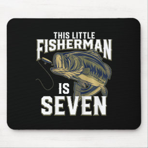 Kids 7 Year Old Fishing Birthday Party Fisherman 7 Mouse Pad