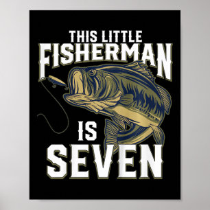 Kids 7 Year Old Fishing Birthday Party Fisherman 7 Poster