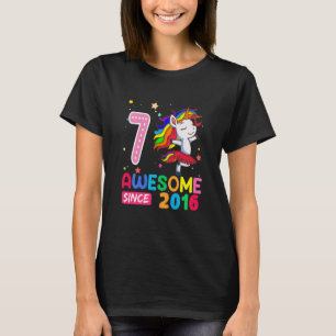 Kids 7 Year Old Girls Teens Unicorn 7th Birthday T-Shirt