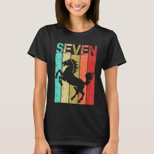 Kids 7 Year Old Horse Birthday Boy Girl 7th Birthd T-Shirt