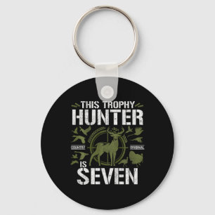 Kids 7 Year Old Hunting Birthday Party Duck Deer H Key Ring
