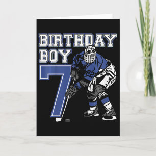 Kids 7 Year Old Ice Hockey Themed Birthday Party 7 Card