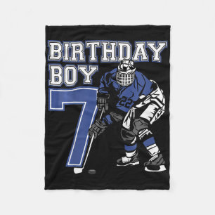 Kids 7 Year Old Ice Hockey Themed Birthday Party 7 Fleece Blanket