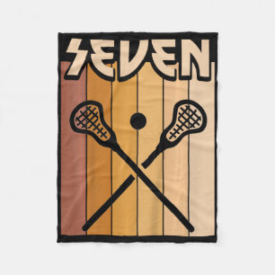 Kids 7 Year Old Lacrosse Birthday Boy Girl 7th Bir Fleece Blanket