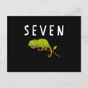 Kids 7 Year Old Lizard Reptile Birthday Party 7Th Postcard