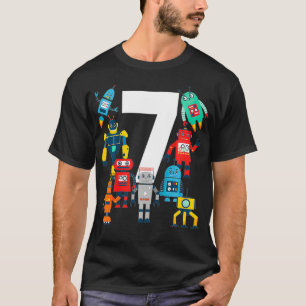 Kids 7 Year Old Robot Birthday Robots Science Robo T-Shirt