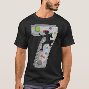 Kids 7 Year Old Rock Climbing 7th Birthday Adventu T-Shirt