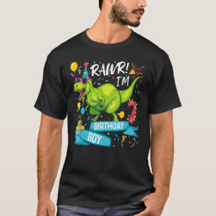 Kids 7 Year Old Shirt 7th Birthday Boy T Rex Dinos