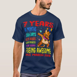 Kids 7 Years 84 Months Of Being Awesome 7th Cat T-Shirt