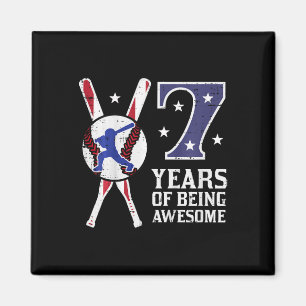 Kids 7 Years Being Awesome Bysebyll Flag 7th Birth Magnet