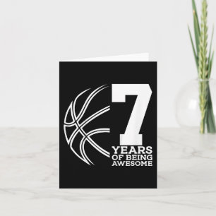 Kids 7 YEARS OF BEING AWESOME BASKETBALL 7TH BIRTH Card
