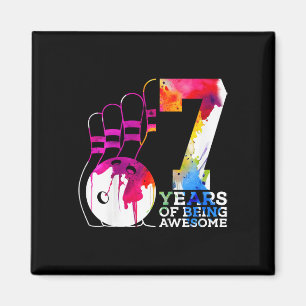 Kids 7 Years Of Being Awesome Bowling 7th Birthday Magnet