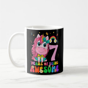 Kids 7 Years Old 7th Birthday Girl Princess Unico Coffee Mug