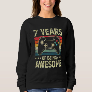 Kids 7 Years Old Awesome Video Gamer 7th Birthday Sweatshirt