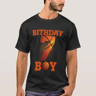 Kids 7 Years Old Basketball Boy 7th Birthday Party T-Shirt