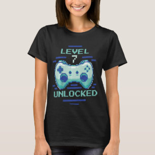 Kids 7 Years Old Birthday Gamer Level variable Unl T-Shirt