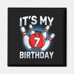 Kids 7 Years Old Bowling 7th Birthday Party Boys G Magnet