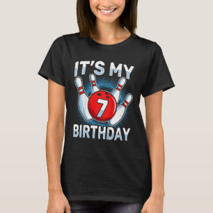 Kids 7 Years Old Bowling 7th Birthday Party Boys G T-Shirt