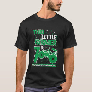 Kids 7 Years Old Boy Tractor Little Farmer 7Th Bir T-Shirt