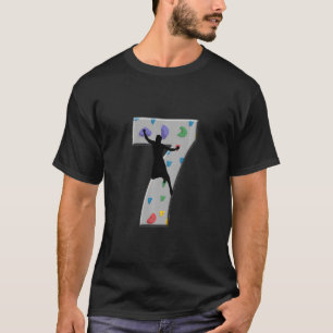 Kids 7 Years Old Climber Birthday Bouldering Climb T-Shirt