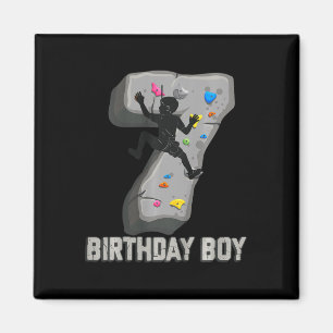Kids 7 Years Old Rock Climbing 7th Birthday Advent Magnet