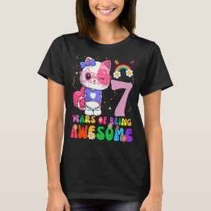 Kids 7 Years Old Teens 7th Birthday Girl Awesome C T-Shirt