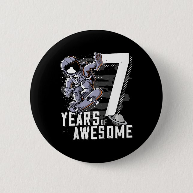 Kids 7th Birthday  6 Cm Round Badge (Front)