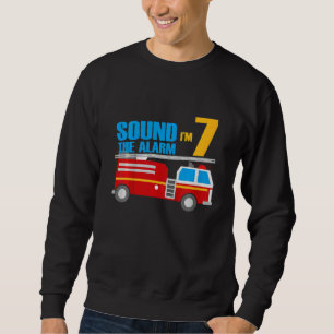 Kids 7th Birthday 7 Seven Year Old Firefighter Fir Sweatshirt